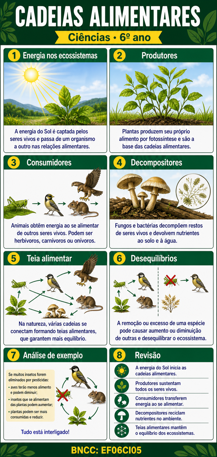 Sequência didática visual: Cadeias alimentares